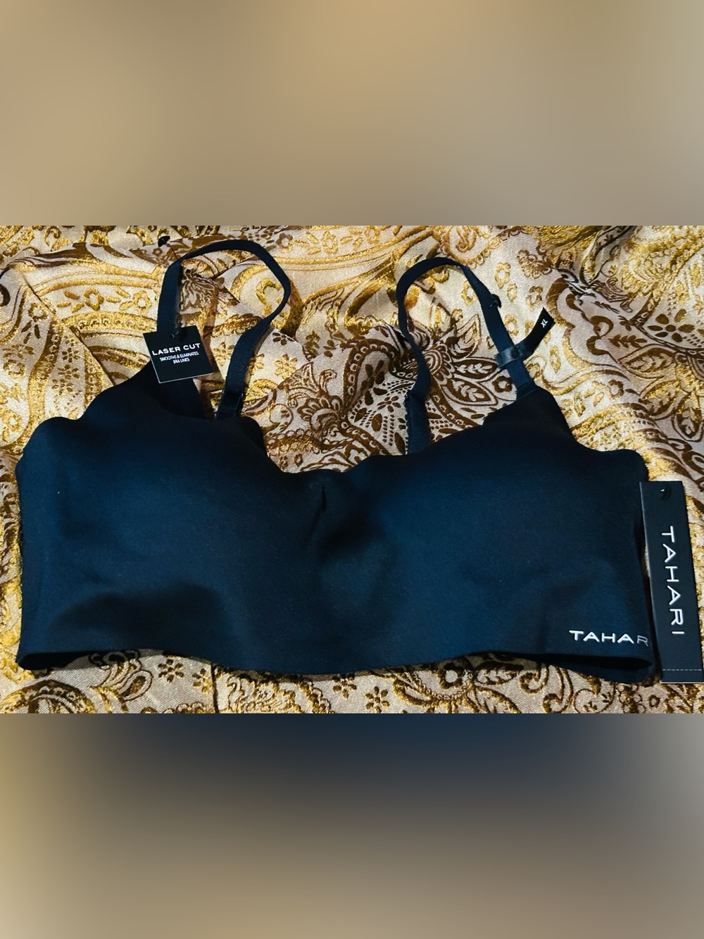 Tahari Black Seamless Laser-Cut Bralette